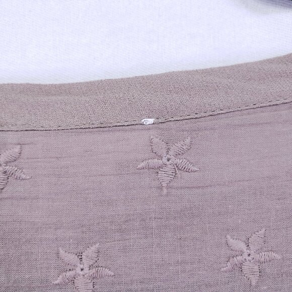New Mittoshop Brown Lightweight Preppy Long Sleeve Relaxed Blouse Size S - Picture 16 of 16